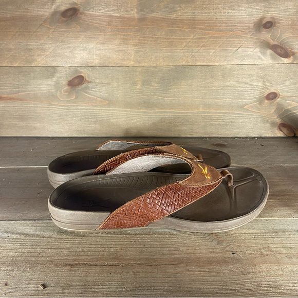 Kuru kala Mens size 8 sandals brown slip on comfort thong flip flop shoes - Picture 2 of 8